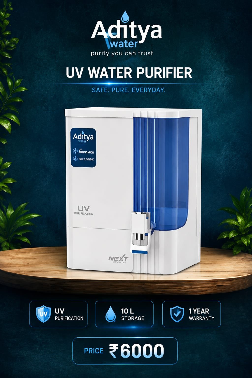 Aditya Water branded UV purifier